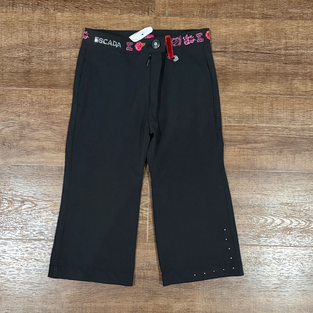 Escada Kids Black Pants with Pink Details